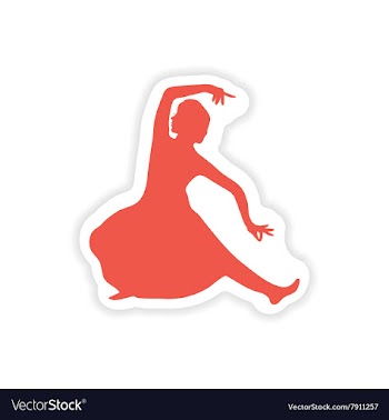 Paper sticker Indian dancer on white background vector image
