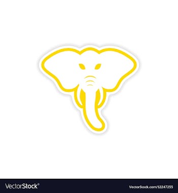 Paper sticker Indian elephant on white background vector image