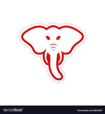 Paper sticker Indian elephant on white background vector image