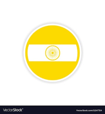 Paper sticker Indian flag on white background vector image
