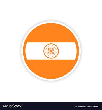 Paper sticker Indian flag on white background vector image