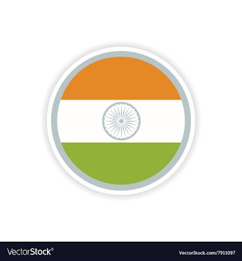 Paper sticker Indian flag on white background vector image