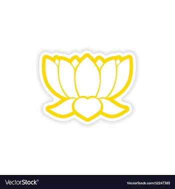 Paper sticker Indian lotus on white background vector image