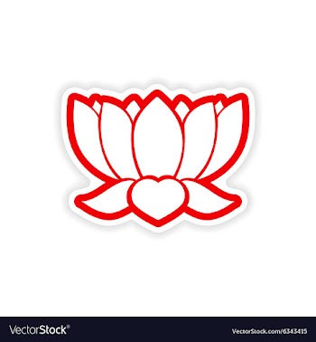 Paper sticker Indian lotus on white background vector image