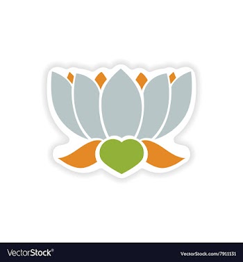 Paper sticker Indian lotus on white background vector image