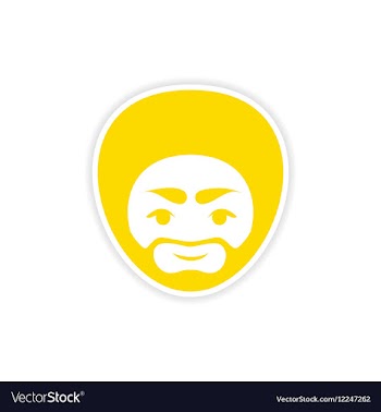 Paper sticker Indian man on white background vector image