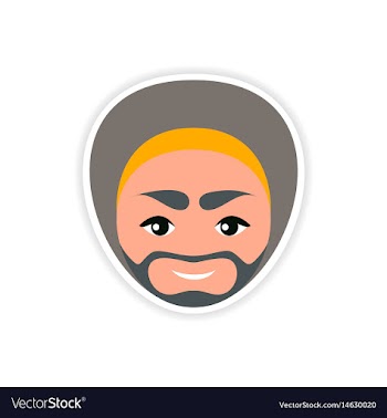 Paper sticker indian man on white background vector image