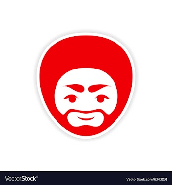 Paper sticker Indian man on white background vector image