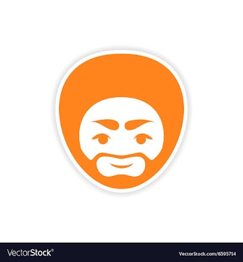 Paper sticker Indian man on white background vector image