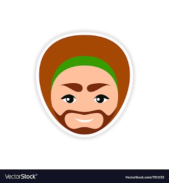 Paper sticker Indian man on white background vector image