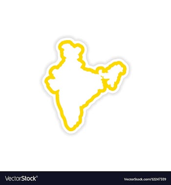 Paper sticker Indian map on white background vector image