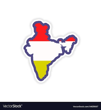 Paper sticker indian map on white background vector image