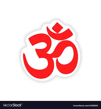 Paper sticker indian om sign on white background vector image