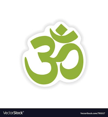 Paper sticker Indian om sign on white background vector image