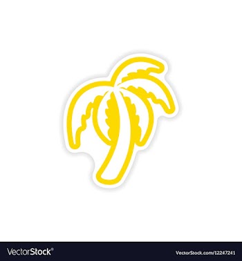 Paper sticker Indian palm on white background vector image