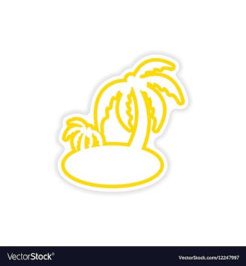 Paper sticker Indian palm on white background vector image