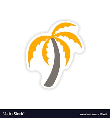 Paper sticker indian palm on white background vector image