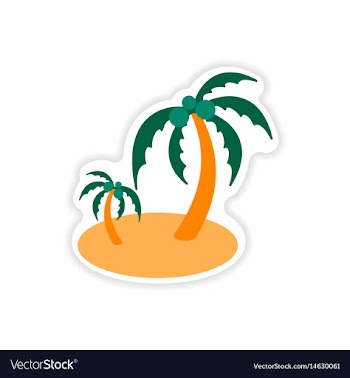 Paper sticker indian palm on white background vector image