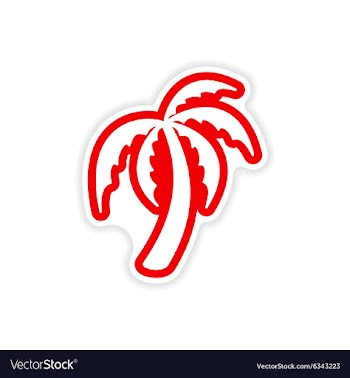 Paper sticker Indian palm on white background vector image