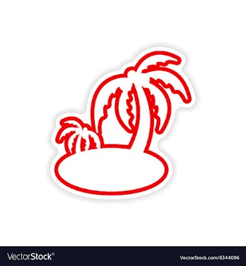 Paper sticker Indian palm on white background vector image