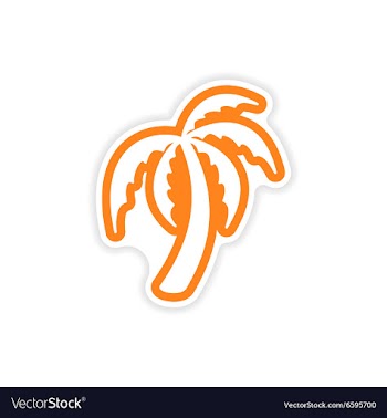 Paper sticker Indian palm on white background vector image