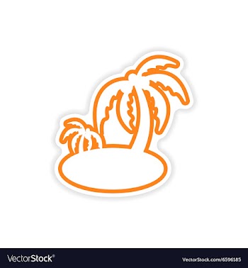 Paper sticker Indian palm on white background vector image