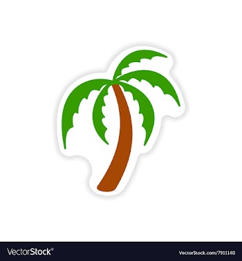 Paper sticker Indian palm on white background vector image