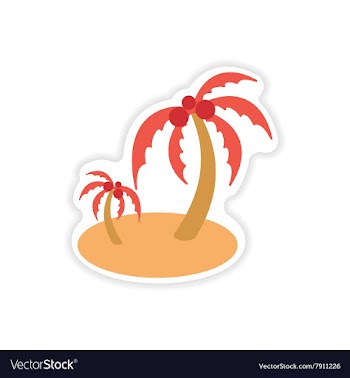 Paper sticker Indian palm on white background vector image
