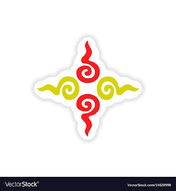 Paper sticker indian sign on white background vector image