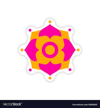 Paper sticker indian symbols on white background vector image