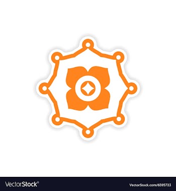 Paper sticker Indian symbols on white background vector image