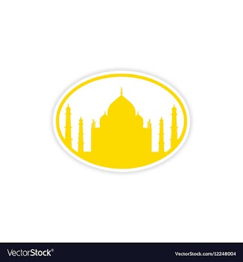 Paper sticker Indian Taj Mahal on white background vector image