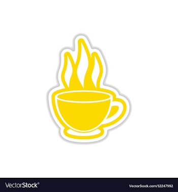 Paper sticker Indian tea cup on white background vector image