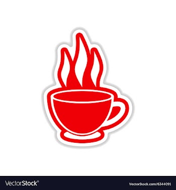 Paper sticker Indian tea cup on white background vector image