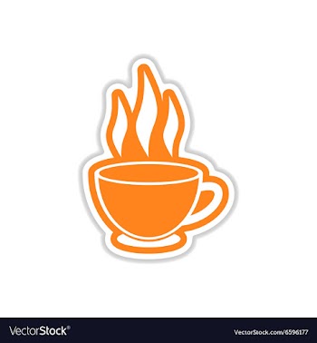 Paper sticker Indian tea cup on white background vector image
