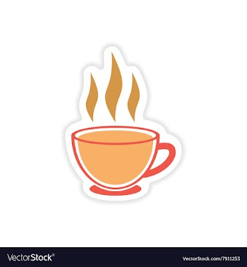 Paper sticker Indian tea cup on white background vector image