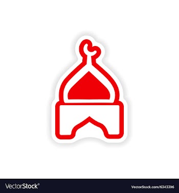 Paper sticker Indian temple on white background vector image