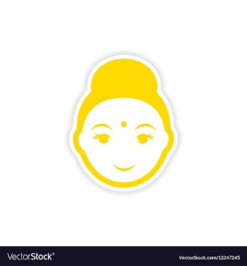 Paper sticker Indian woman on white background vector image