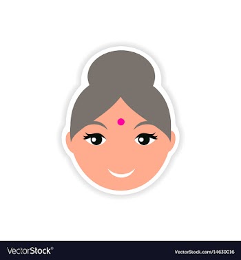 Paper sticker indian woman on white background vector image