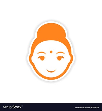 Paper sticker Indian woman on white background vector image