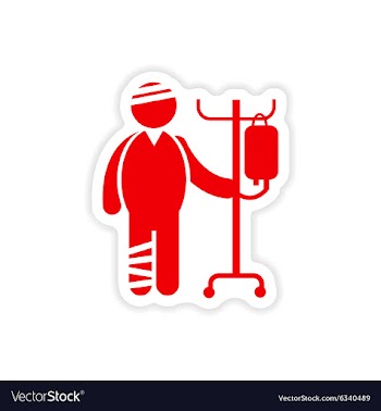 Paper sticker man bandaged on white background vector image