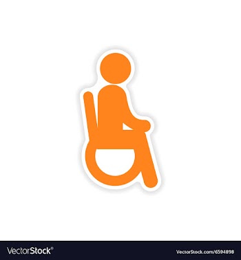 Paper sticker man in wheelchair on white vector image