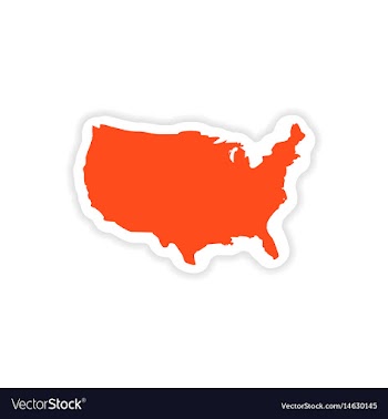 Paper sticker map of usa on white background vector image