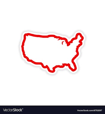 Paper sticker map of USA on white background vector image