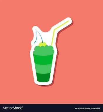 Paper sticker milkshake with cherry vector image