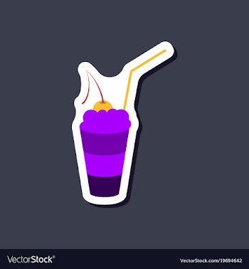Paper sticker milkshake with cherry vector image
