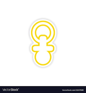 Paper sticker nipple toddler on white background vector image