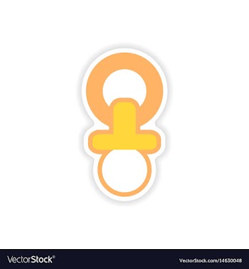 Paper sticker nipple toddler on white background vector image