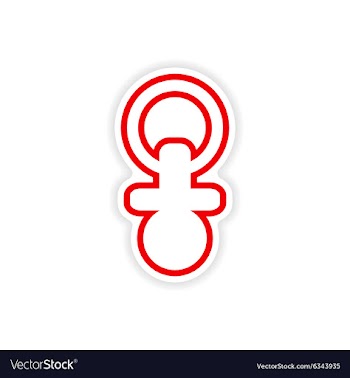 Paper sticker nipple toddler on white background vector image