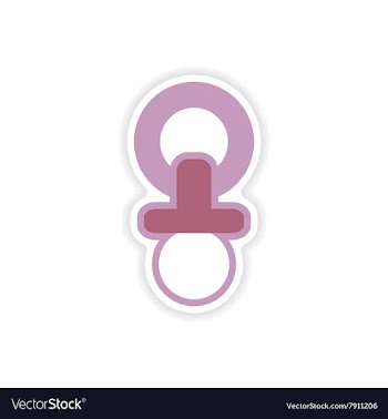 Paper sticker nipple toddler on white background vector image